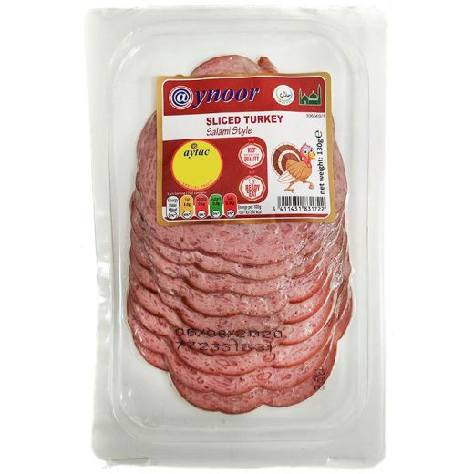 Aynoor Sliced Turkey Salami Style (130G) - Aytac Foods