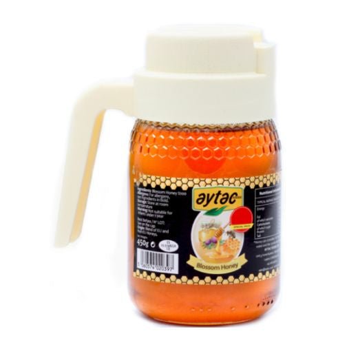 Aytac Blossom Honey Glass Jar With Handle (450G) - Aytac Foods