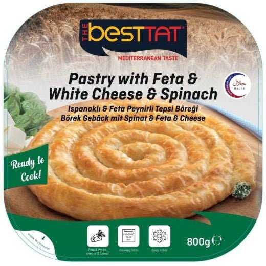 Besttat Pastry with Feta &amp; White Cheese &amp; Spinach (800G) - Aytac Foods