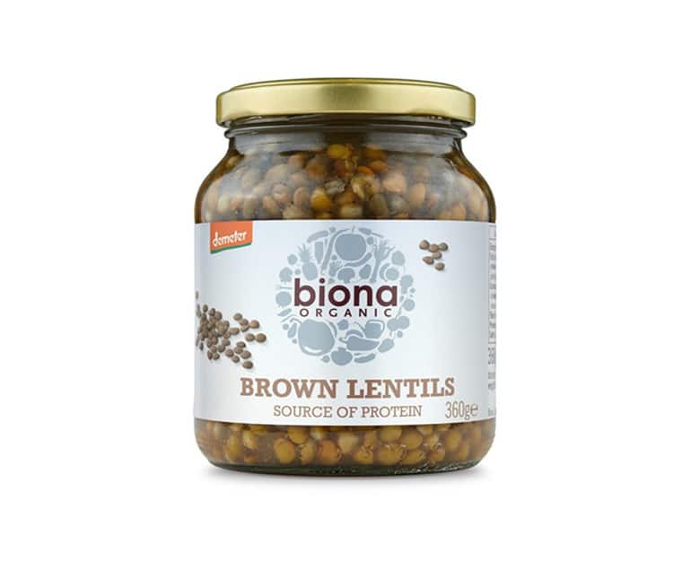 Biona Organic Brown Lentils In A Glass Jar (360G) - Aytac Foods