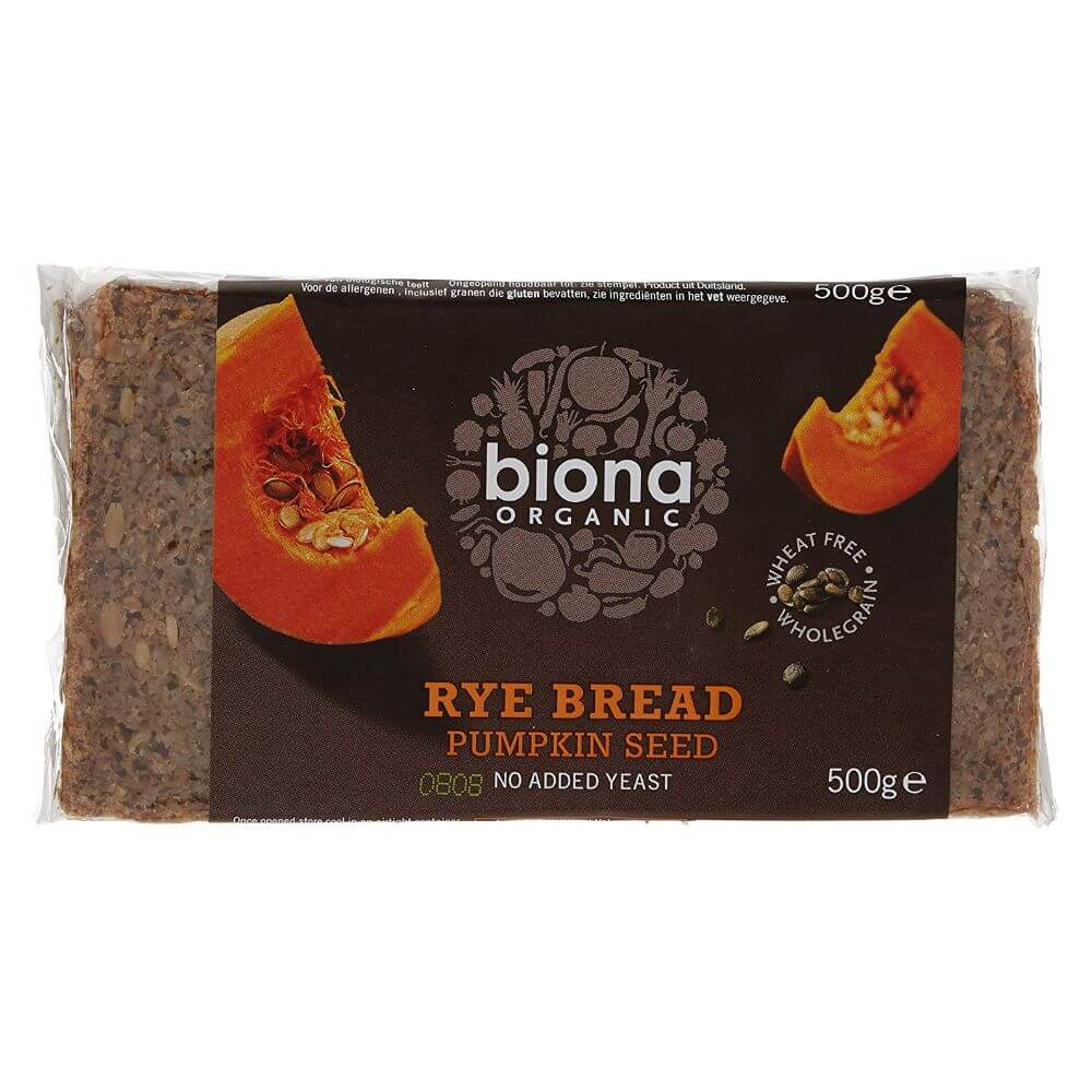 Biona Organic Rye Pumpkin Seed Bread (500G) - Aytac Foods