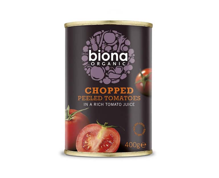 Biona Organic Tomatoes Chopped & Peeled (400G) - Aytac Foods