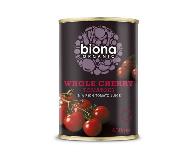 Biona Organic Whole Cherry Tomatoes In Tomato Juice (400G) - Aytac Foods