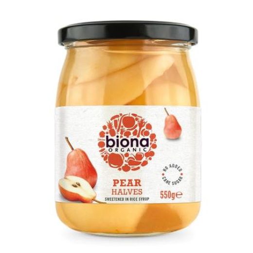Biona Pear Halves In Rice Syrup Organic - 550Gr - Aytac Foods