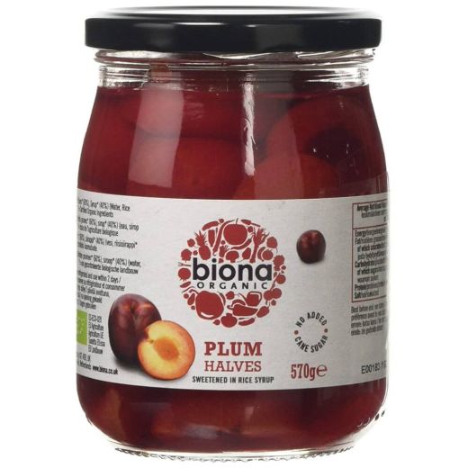 Biona Plum Halves In Rice Syrup Organic- 570Gr - Aytac Foods