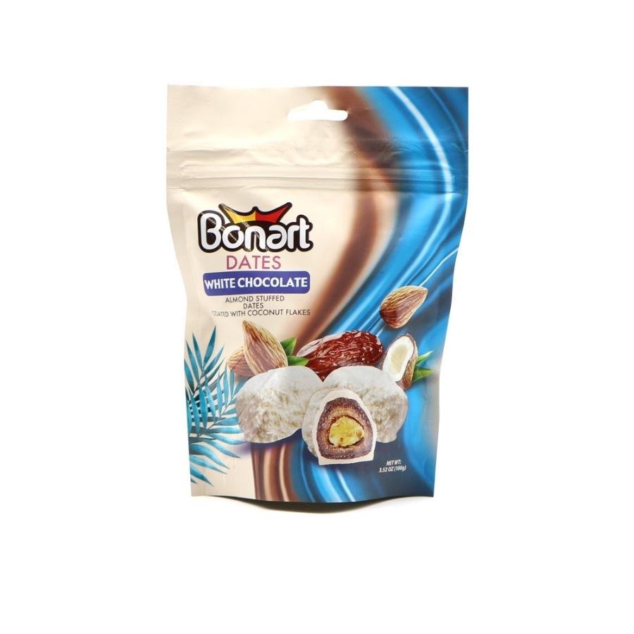 Bonart Choco Hurma White Chocolate Almond Coconut (100G) - Aytac Foods