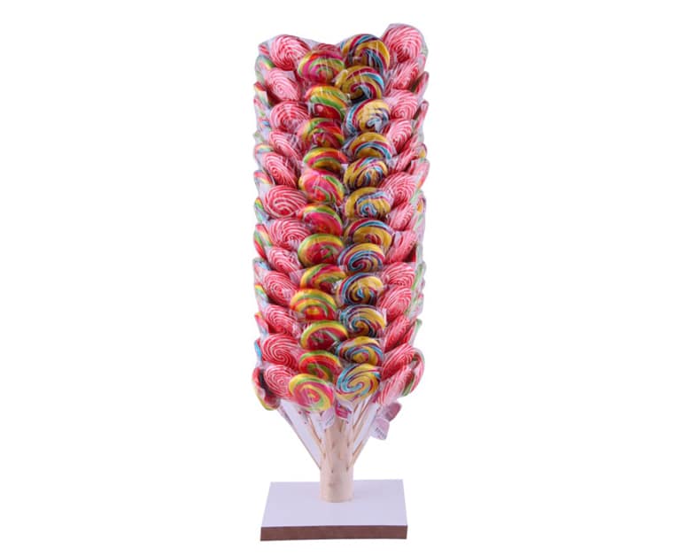 Candy Fox Lollipop With Wooden Stand Round (150 pcs) - Aytac Foods