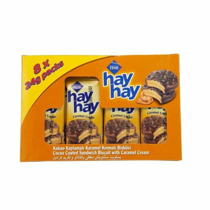 Cizmeci Hay Hay Caramel Cream Kakao Kaplamali Karamel (24 Gr x 8) - Aytac Foods