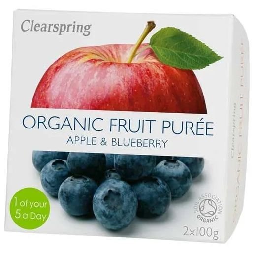 Clearspring Organic Apple & Blueberry Fruit Puree - (2X100Gr) - Aytac Foods
