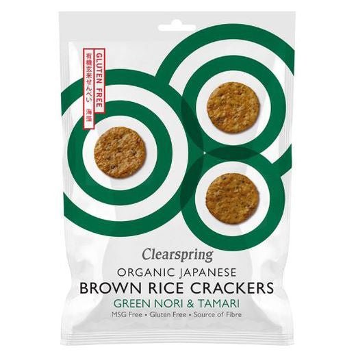 Clearspring Organic Brown Rice Cracker Green Nori & Tamari - 40Gr - Aytac Foods
