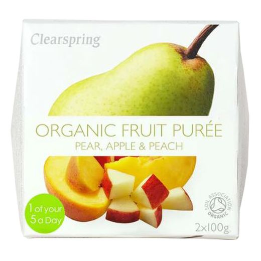 Clearspring Organic Fruit Puree Apple Pear Peach - (2X100Gr) - Aytac Foods