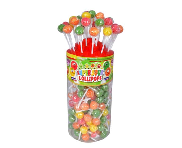 Confectionery World Super Sour Lollipop (8 gr X 150 pcs) - Aytac Foods