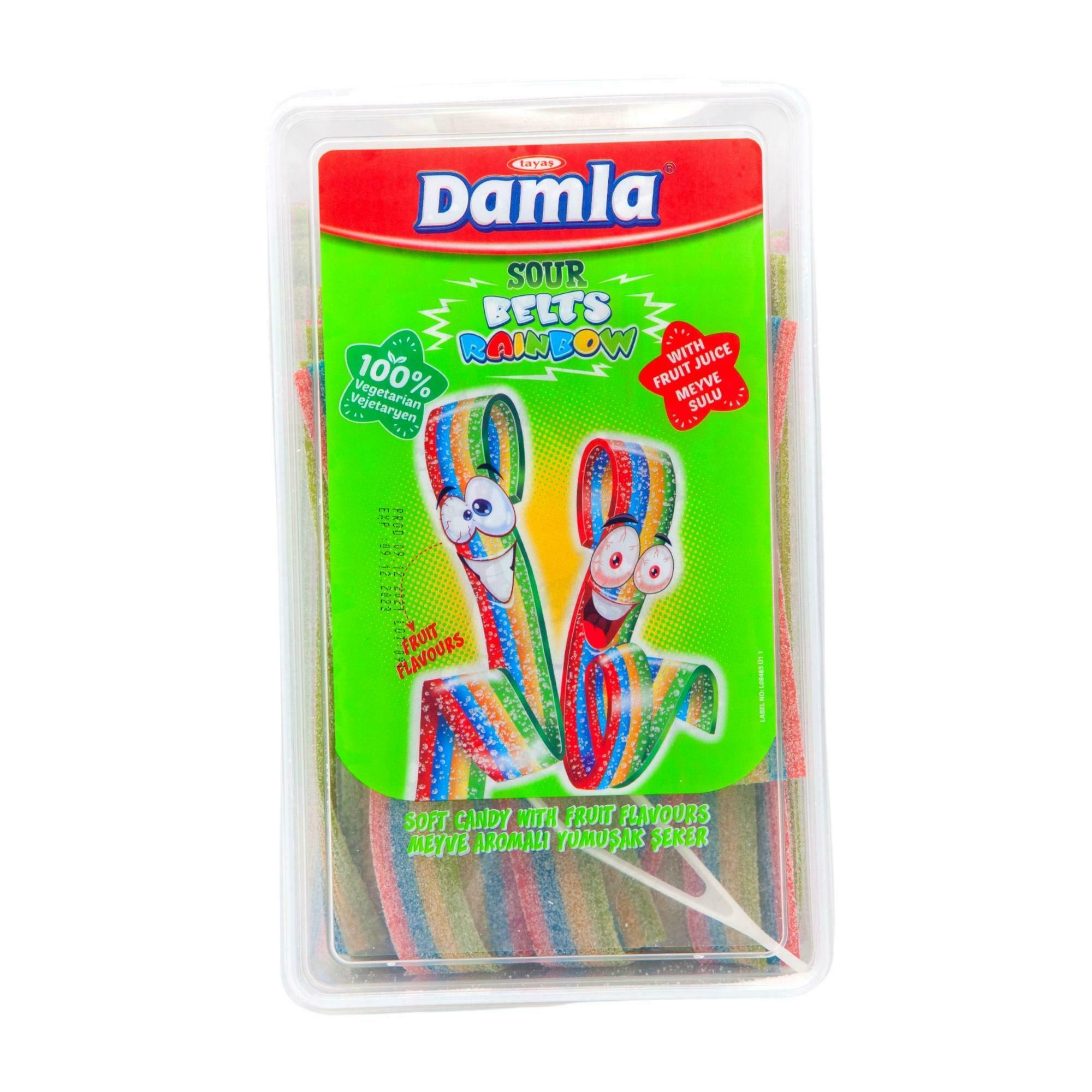 Damla Sour Licorice Belt Rainbow (1KG) - Aytac Foods