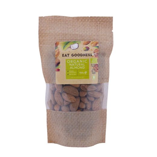 Eat Goodness Organic Natural Almonds -12 X 150GR - Aytac Foods