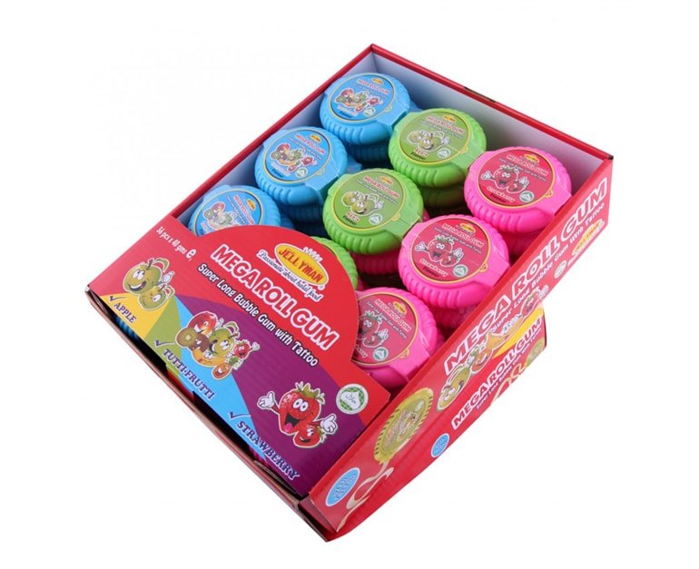 Jellyman Mega Roll Gum (40 gr X 36 pcs) - Aytac Foods