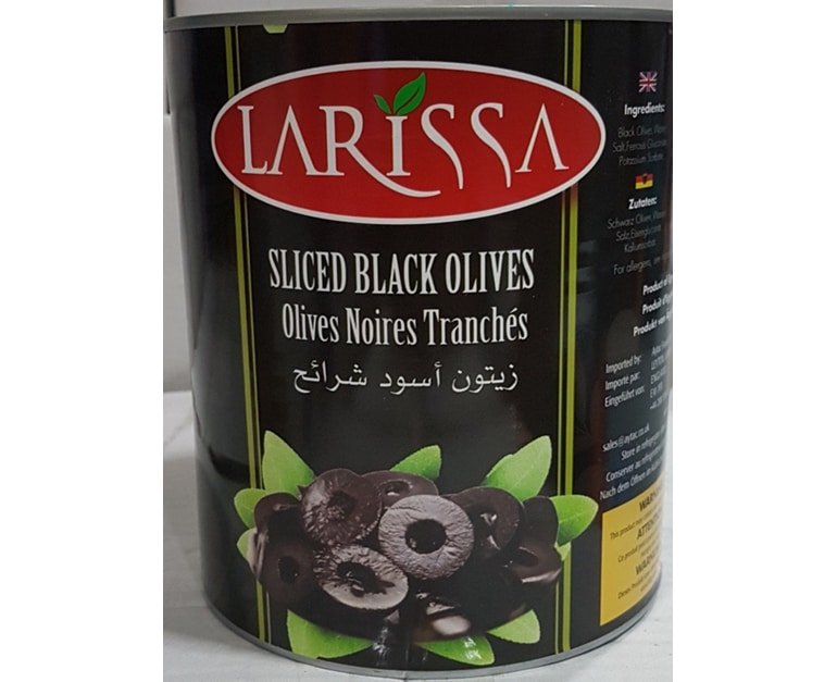 Larissa Black Sliced Olives 2840G - Aytac Foods