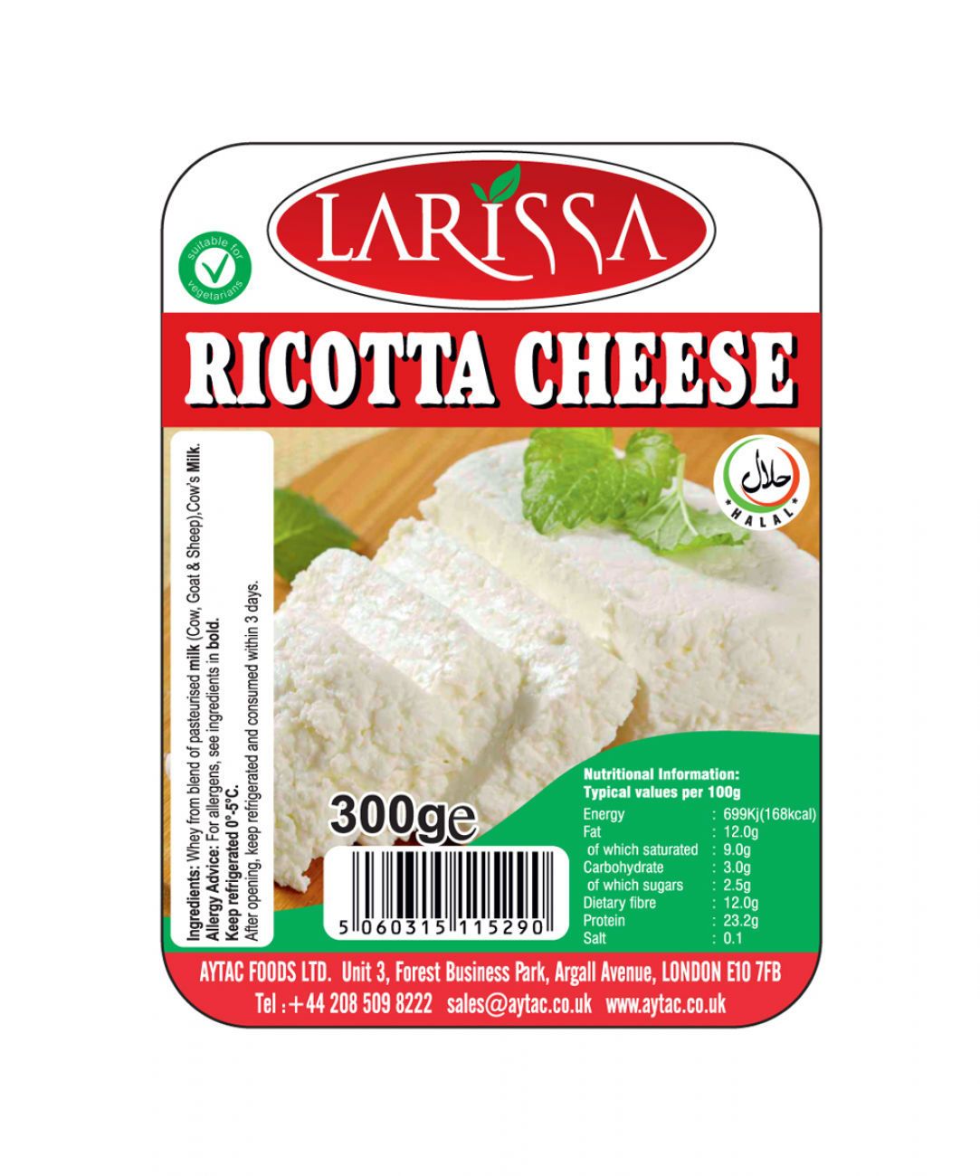 Larissa Ricotta Cheese (300G) - Aytac Foods