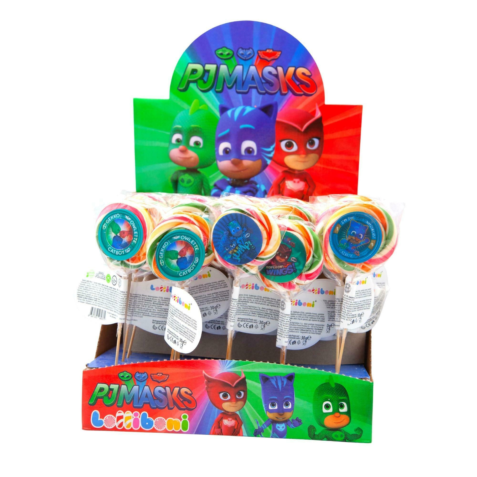 Lolliboni Pj Masks Swirl Lollipop (30 Gr X 50 Pcs) - Aytac Foods