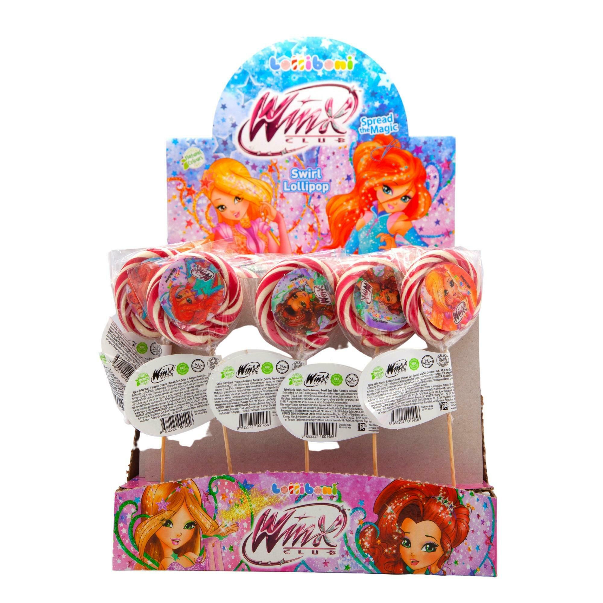 Lolliboni Winx Swirl Lollipop (30 Gr X 50 Pcs) - Aytac Foods