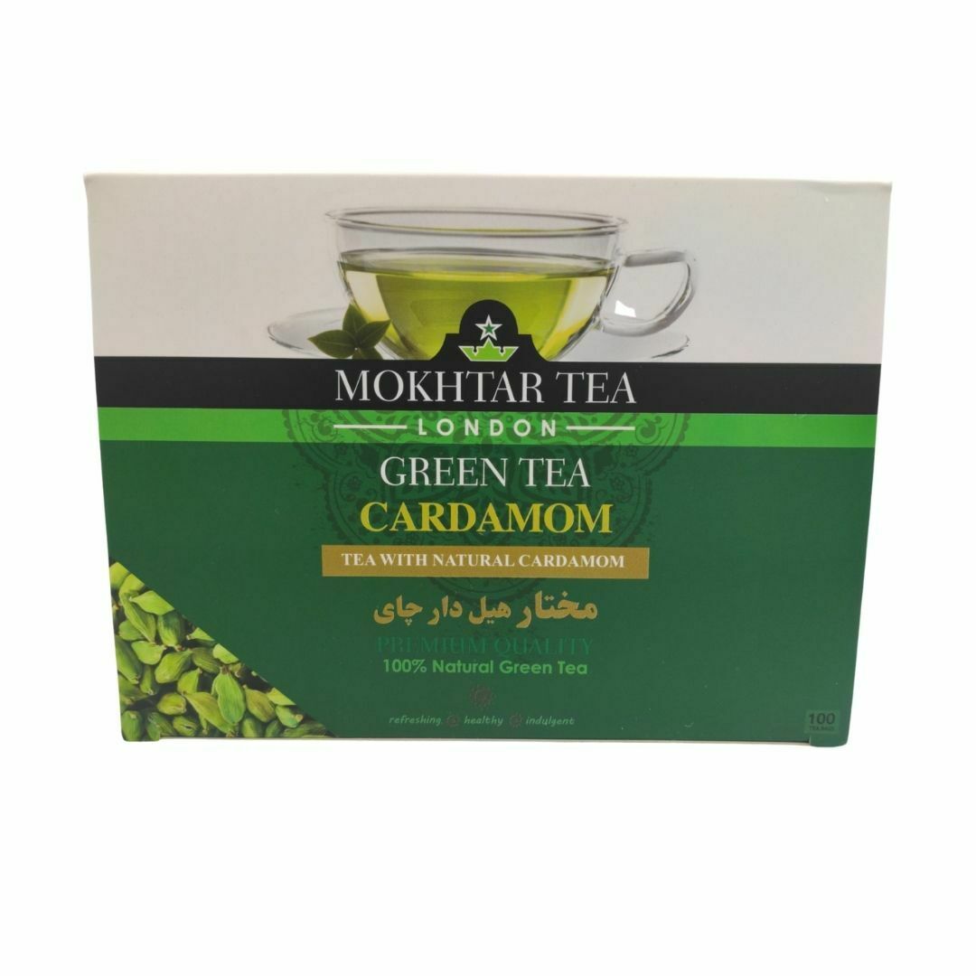 Mokhtar Green Tea Cardamom Tea Bag (100 baG) - Aytac Foods