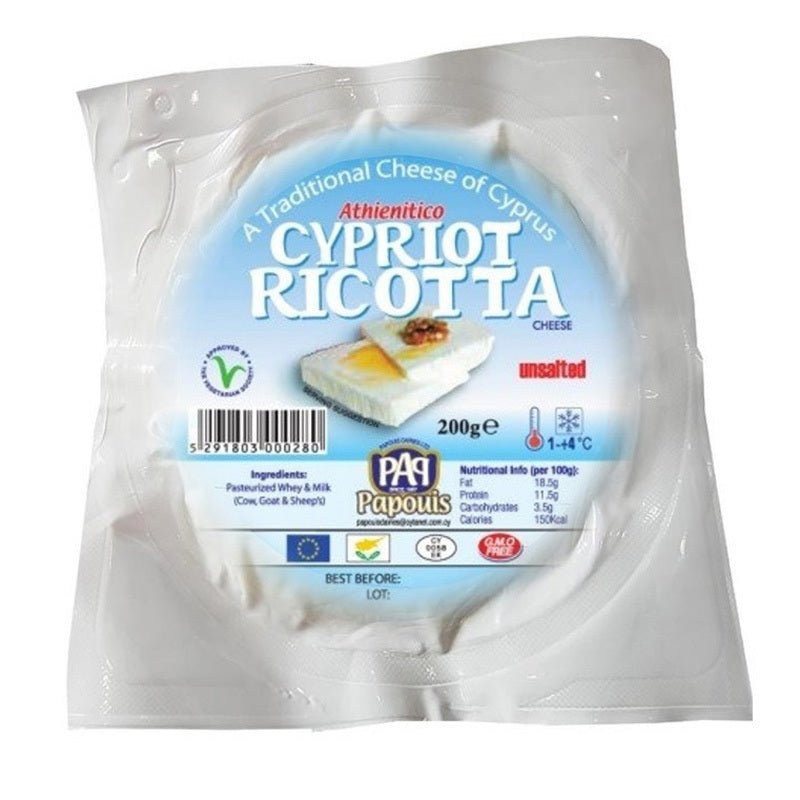 Food Club Ricotta Papouis Fresh Ricotta Cheese (200G) - Aytac Foods