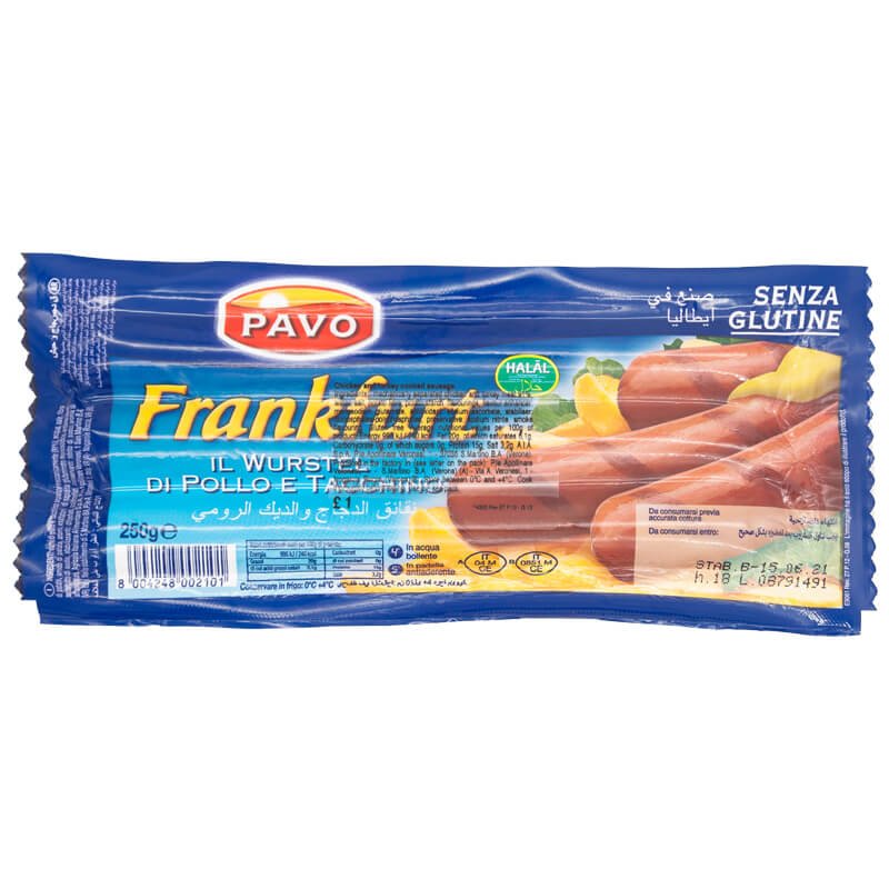 Pavo Chicken and Turkey Frankfurter Sausage (250G) - Aytac Foods