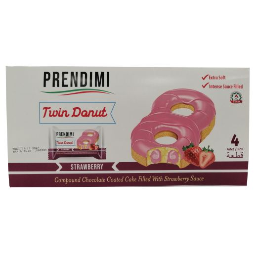Prendimi Twin Strawberry Coated Donut (160G) - Aytac Foods