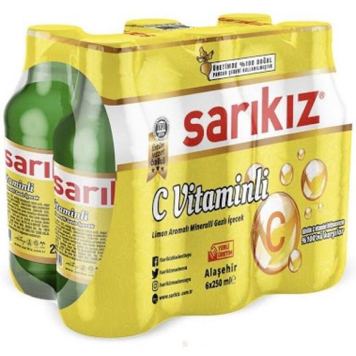 Sarikiz Vitamin C Lemon Mineral Water (Limonlu Maden Suyu) (200MLX6PCS) - Aytac Foods