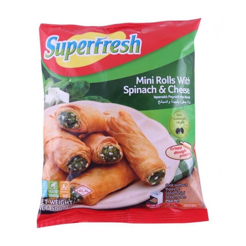 Superfresh Mini Roll Spinach &amp; Cheese (500G) - Aytac Foods