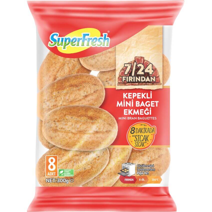 Superfresh Mini Wholemeal Bran Baguettes (300G) - Aytac Foods
