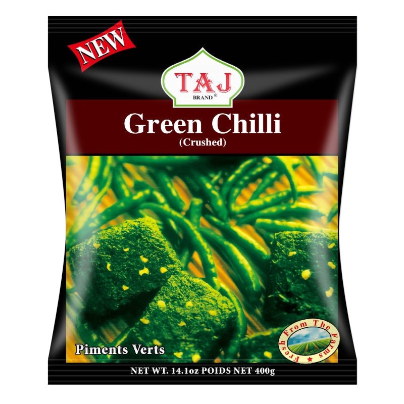 Taj Crushed Green Chillies (400G) - Aytac Foods