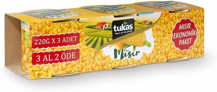 Tukas Sweetcorn (Tin) (220 GRx3) - Aytac Foods