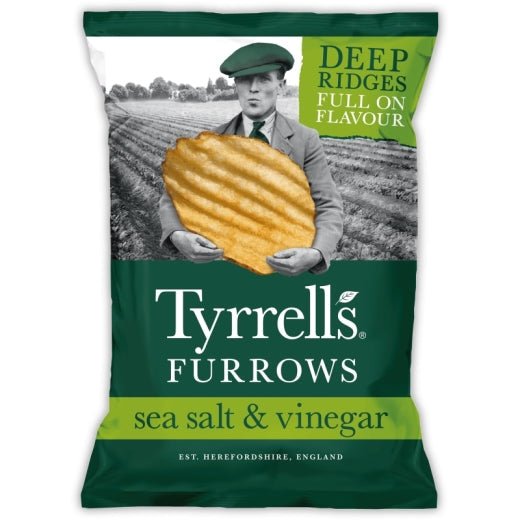 Tyrrells Furrows Sea Salt & Vinegar Potato Crisps - 150Gr - Aytac Foods
