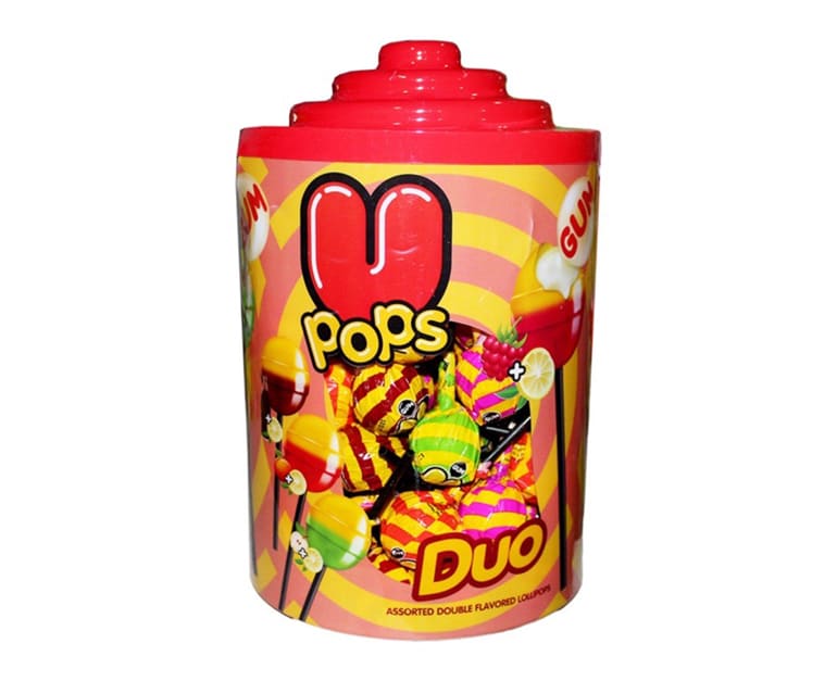 U Pops Duo Gum Assorted (20 gr X 80 pcs) - Aytac Foods