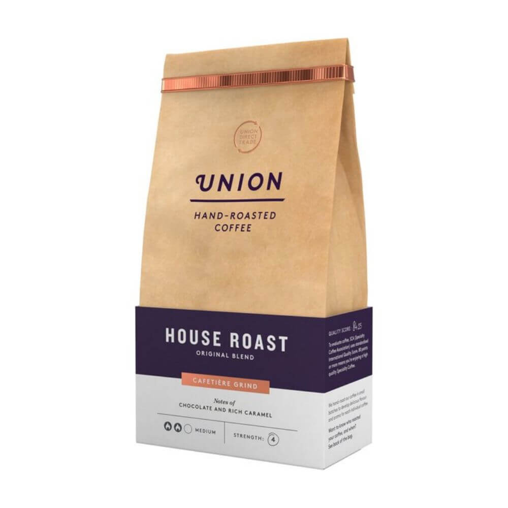 Union Hand Roasted Organic Coffee House Blend Cafetiere Grind (200G) - Aytac Foods